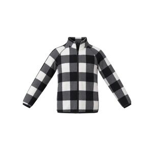 Wonder Nation Fleece Jacket Toddler 4T Black White Plaid Full Zip Mock Neck